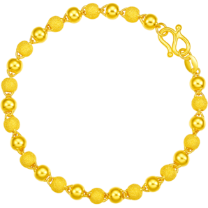 周六福足金999光珠黃金手鏈女款計價 約6.22g 16+3cm 