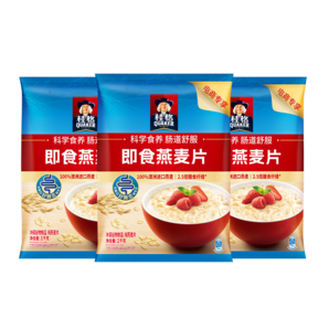 桂格（QUAKER）即食燕麥片禮袋1000克*3 營養(yǎng)早餐 膳食纖維 零添加白砂糖  