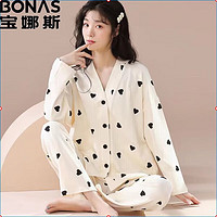 BONAS 寶娜斯 女士長袖睡衣家居服套裝
