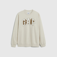 Gap 蓋璞 男士LOGO碳素軟磨抓絨衛(wèi)衣 841334