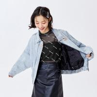 Semir 森馬 時(shí)尚外套女短款國(guó)潮盤(pán)扣oversize冬復(fù)古外套牛仔棉服女