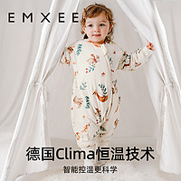 EMXEE 嫚熙 嬰兒豆豆絨睡袋秋冬款兒童加厚防寒恒溫防踢被寶寶睡袋