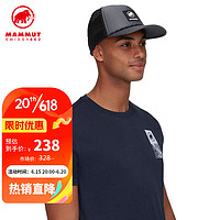 MAMMUT 猛犸象 Crag時(shí)尚LOGO網(wǎng)狀透氣鴨舌帽1191-01340銀黑色S-M