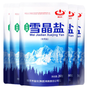 察爾汗雪晶鹽湖鹽品質(zhì)食用鹽 未加碘雪晶鹽260g*7袋