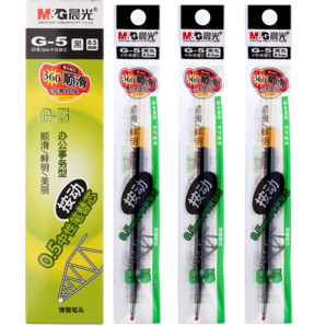 【全網(wǎng)低價(jià)】晨光(M&G)文具G-5黑色0.5mm按動(dòng)子彈頭中性筆芯 簽字筆替芯 水筆芯 1008/K35/S01/S08適用 20支/盒