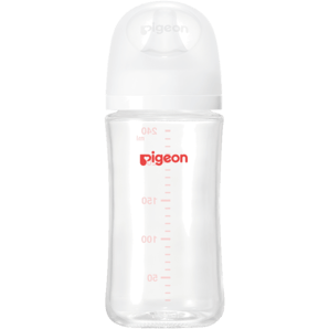 貝親（Pigeon）新生嬰兒 防脹氣寬口徑玻璃奶瓶 240ml  AA187 M號(hào) 3個(gè)月+