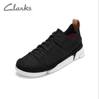 Clarks 其樂 磨砂皮舒適三瓣鞋 潮流款小黑鞋女碼Trigenic Flex