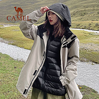 CAMEL 駱駝 羽絨內(nèi)膽沖鋒衣男女款三合一可拆卸外套冬季防風(fēng)防水羽絨服裝