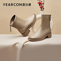 YEARCON 意爾康 后拉鏈粗跟短筒女靴 6226ZH79714WD