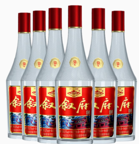 國(guó)家銀質(zhì)獎(jiǎng)！敘府大曲 彩標(biāo) 52°濃香型白酒450mL*6瓶