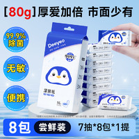 Deeyeo 德佑 濕巾女性私護潔陰私處衛(wèi)生經(jīng)期清潔擦屁股便攜濕廁紙 56片8包