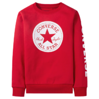Converse 匡威童裝男童春秋毛圈衛(wèi)衣兒童圓領(lǐng)套頭上衣打底衫 探戈紅(保暖加絨) 160/76(L)
