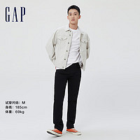 Gap 蓋璞 男裝秋季水洗黑色修身中腰基本款牛仔褲283704美式運(yùn)動(dòng)長褲 黑色 30/32