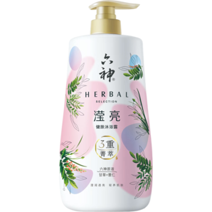 六神菁萃瀅亮沐浴露家庭裝1L(甘草+薏仁 嫩膚亮膚 保濕補水 男女通用)