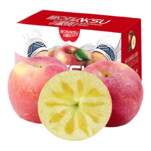 阿克蘇蘋果(AKSU APPLE)新疆阿克蘇冰糖心蘋果 新鮮應(yīng)季水果 脆甜紅富士 送禮推薦 帶箱10斤 單果75-80mm凈重8.5斤