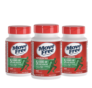 Move Free 益節(jié) 高級(jí)葡萄糖胺軟骨素 MSM 關(guān)節(jié)護(hù)理補(bǔ)充劑 120粒（3件裝）