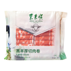 東來(lái)順 國(guó)產(chǎn)羔羊厚切羊肉卷 500g 羊肉片 內(nèi)蒙古羔羊 火鍋食材 羊肉生鮮 羔羊厚切肉卷500g*2袋（2斤裝）