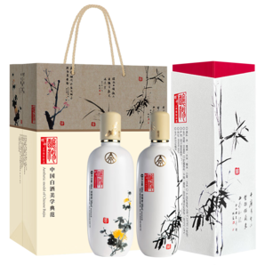 五糧液股份 釀神竹菊 純糧食濃香型白酒58度 500ml*2瓶 送禮佳品