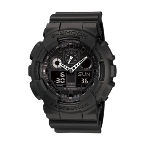 卡西歐（CASIO）G-SHOCK 黑武士雙顯大表盤運動防水手表 黑夜騎士 GA-100-1A1DR