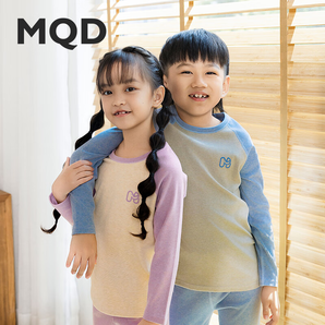 MQD兒童保暖內(nèi)衣青少年秋衣秋褲套裝加厚加絨羊毛初中學(xué)生大童 藍色 140（推薦60-70斤）