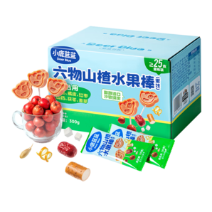 小鹿藍藍 六物山楂水果棒 寶寶零食兒童山楂山藥茯苓棒棒糖零食 300g