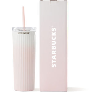 星巴克（Starbucks）粉色漸變不銹鋼吸管杯薯?xiàng)l杯473ml車(chē)載保冷保溫杯子女禮物家居館
