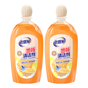 老管家地板清潔劑500ml*2復(fù)合木地板瓷磚大理石拖地除菌去污祛味快干