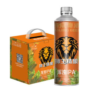 獅王精釀啤酒 燕京啤酒 渾濁IPA 麥汁濃度13.5度 臨期啤酒 渾濁ipa精釀啤酒 1L 6瓶 整箱裝