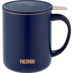 膳魔師（THERMOS）保溫杯400ml大容量男女士泡茶咖啡保冷水杯子茶水分離TEMC-400 DB