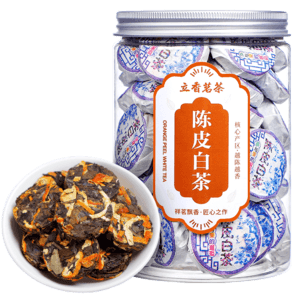 立香園陳皮白茶小茶餅福鼎陳年壽眉茶葉新會老陳皮迷你小白茶餅干茶 250克約40餅