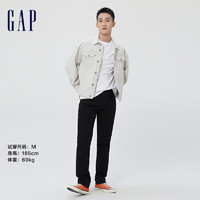 Gap 蓋璞 男裝秋季水洗黑色修身中腰基本款牛仔褲 283704