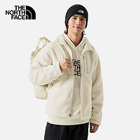 THE NORTH FACE 北面 抓絨外套男戶外保暖厚搖粒絨夾克 7QT1 白色/N3N L