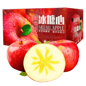 阿克蘇蘋(píng)果(AKSU APPLE)新疆阿克蘇冰糖心蘋(píng)果 新鮮應(yīng)季水果 脆甜紅富士 送禮推薦 帶箱10斤 單果70-80mm凈重8.5斤