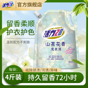 活力28山茶花洗衣液2kg持久留香清新芬芳護衣固色強去污整箱實惠裝 山茶花清香1袋裝