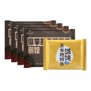 野人日記源頭直發(fā)包郵 魔芋燕麥雞胸肉蒸餃500g*4+玉米抱鱈魚餛飩160g*1