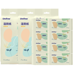 unifree濕廁紙便攜小包濕紙巾私處清潔濕巾溫和除菌如廁擦拭 【好用】便攜裝7片24包