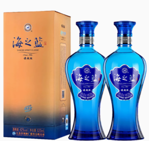 88VIP！YANGHE 洋河 海之藍(lán) 42%vol 濃香型白酒 520ml*2瓶