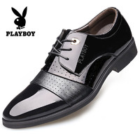 PLAYBOY 花花公子 皮鞋男商務(wù)正裝休閑英倫真皮男士2024春夏季新款鏤空透氣內(nèi)增高鞋