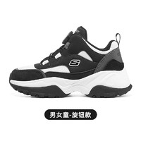 SKECHERS 斯凱奇 兒童絨絨靴旋鈕運動鞋女童二棉鞋男童秋冬款保暖加絨休閑鞋