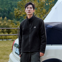 PELLIOT 伯希和 戶外抓絨衣男女秋冬搖粒絨雙面加厚保暖開(kāi)衫外套防風(fēng)沖鋒衣內(nèi)膽 曜石黑 M 曜石黑-男