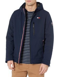 TOMMY HILFIGER Legacy 男款軟殼羊羔絨內(nèi)襯連帽衫 午夜科技