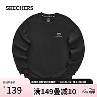 SKECHERS 斯凱奇 男女同款時尚舒適加絨圓領(lǐng)多色衛(wèi)衣