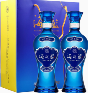 88VIP！YANGHE 洋河 藍(lán)色經(jīng)典海之藍(lán) 52%Vol 濃香型白酒 375ml*2瓶