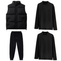 JEANSWEST 真維斯 清倉促銷！男士馬甲*1＋德絨打底衫*2＋加絨燈芯褲*1 共4件