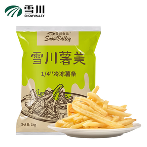 雪川食品薯美細(xì)薯冷凍薯?xiàng)l半成品空氣炸鍋方便速食零食 原味1kg*2袋