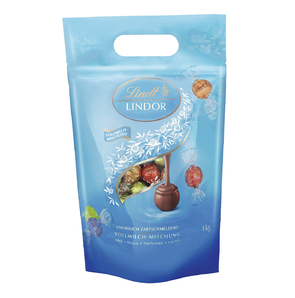 Lindt 瑞士蓮 Lindor 全脂牛奶混合口味巧克力球 獨立包裝 1袋裝(1 x 1kg)