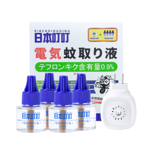 日本叮叮電熱蚊香液120晚45ml×4瓶無線加熱器1個無香型滅蚊用品電蚊香液