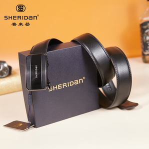 喜來(lái)登（SHERIDAN）新款 男士牛皮自動(dòng)扣腰帶 時(shí)尚商務(wù)褲帶 生日禮物 禮盒裝 SH521566S