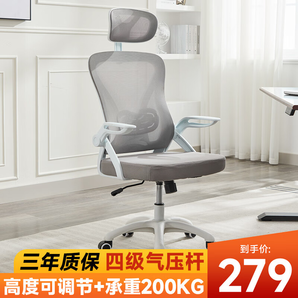 華薩椅子人體工學(xué)椅電競(jìng)椅電腦椅學(xué)習(xí)椅辦公室座椅 久坐 舒服懶人椅 輕便簡(jiǎn)約+四級(jí)氣桿(白色）
