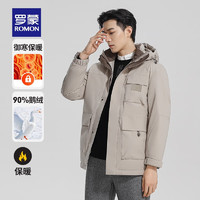ROMON 羅蒙 鵝絨 羽絨服中長(zhǎng)款連帽上衣